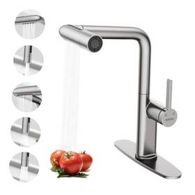 Bhur0082awdusy-nickel Dongguanshizhilianyungukejiyouxiangongsi Waterfall Kitchen Faucet With Pull Down Sprayer Sink Brushed Nickel