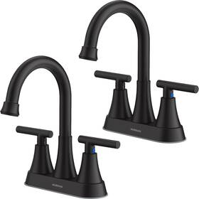 Hur-4lt-mix Dongguanshizhilianyungukejiyouxiangongsi Bathroom Faucets For Sink 3 Hole Hurran 4 Inch Matte Black Faucet