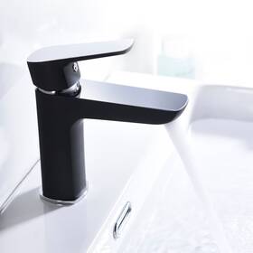 8001 Dowell 818637015225 8001/021 Series Single Handle Bathroom Faucet Chrome With Black