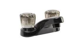 Df-pl700s-bk Dura Faucet Rv Lavatory With Smoked Acrylic Knobs - Stylish Black Design