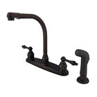 Eb711alsp Elements Of Design Victorian Double Handle Kitchen Faucet With Side