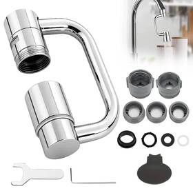 1080 Eeekitonline 655887909702 1x Rotatable Faucet Aerator Extension Stainless Steel 2 Mode Sink Extender