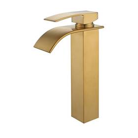 Eisen Home 810412032656 Raina 10 Inch Single Hole Vessel Sink Bathroom Faucet Brushed Gold