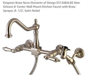 Elements Of Design 663370109423 Es1248albs Kingston Brass 8 Inch Wall Mount Faucet Nickel Used