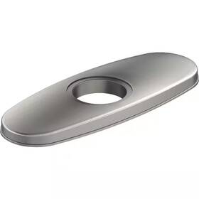 Elkay 726084452831 10 Inch X 3 3-hole Bar Faucet Deck Plate/escutcheon Lustrous Steel Zinc