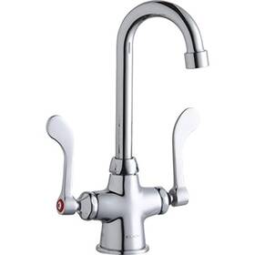 Lk500gn04t4 Elkay Deck Mount Faucet With Gooseneck Spout And Wristblade Handles