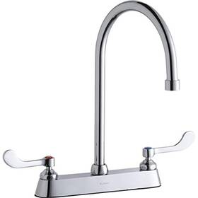 Lk810gn08t4 Elkay Chrome Exposed Deck Faucet With 8 Inch Gooseneck Spout And 4