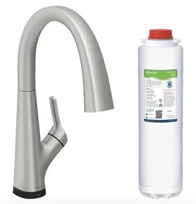 Lkav7051f Elkay 2-in-1 1 Handlekitchen Faucet With Filtered Drinking Water Chrome