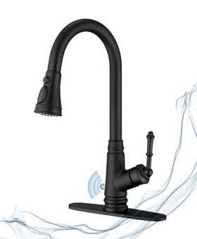 Bt812 Ello&allo Black Kitchen Faucet Touchless With Pull Down Spray