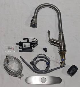 Ek-n-t812 Ello&allo Touchless Single Handle Nickel Gooseneck Pull Down Sprayer Kitchen Faucet