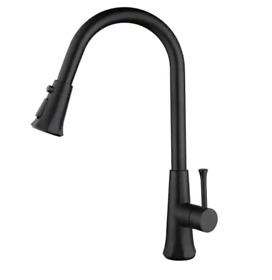 Akf-b-101 Ello&allo Single-handle Pull-out Sprayer Kitchen Faucet Matte Black Ships Free