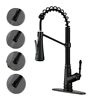 Ekf-br-816 Ello&allo Single Handle Pull Down Sprayer Kitchen Faucet With Deckplate 4 Spray