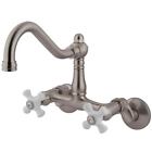 Es3228px Elements Of Design Satin Nickel Porcelain Cross Handle 663370055836