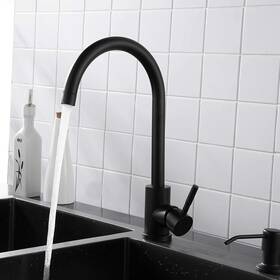 B08l4jrvx8 Etechydra Kitchen Bar Sink Matte Black High Arc Single Arm Faucet Swivel Spout With Hoses