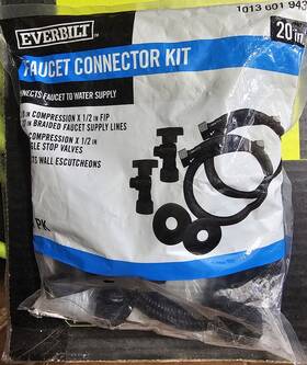 Everbilt 810105238556 20 Inch Matte Black Faucet Installation Kit
