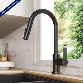 Everstein 726084994751 Single-handle Pull Down Kitchen Faucet With Fastmount And Led Temperature Indica