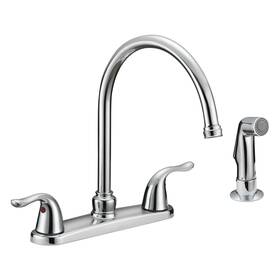 Ez-flo 091712102014 Kitchen Faucet Sink With 2 Handles And Pull-out Side Sprayer