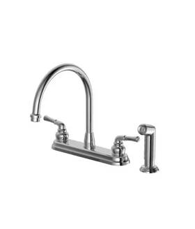 10241 Ez-flo Two-handle High-rise Kitchen Faucet With Sidespray Stainless Steel Read