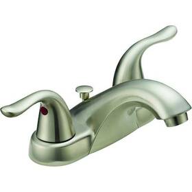 10191 Ez-flo Eastman Manual 4 Inch Mount 2 Hole Low Arc Bathroom Faucet Brushed
