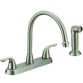 Ez-10202 Ez-flo Two-handle High-rise Kitchen Faucet With Side Sprayer Polished Chrome