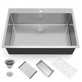 Fancihabor 198723775289 Kitchen Sink 30 Inch Brushed Nickel Topmount Bar Stainless Ste