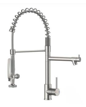 100550n Fapully Commercial Pull Down Kitchen Sink Faucet With Sprayer Brushed Nickel