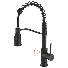 Dfa-5001b Fapully Touchless Single-handle Pull-down Sprayer Kitchen Faucet In Matte Black