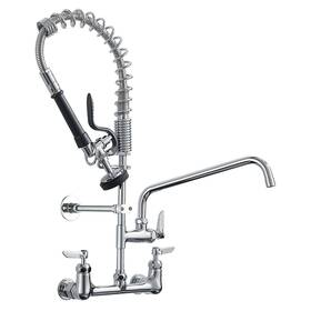 Dfa-5002c Fapully Commercial Kitchen Faucet Wall Mount Sink With Pre-rinse Pull