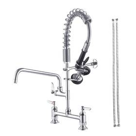 Dfa-5002c-d Fapully Commercial Kitchen Faucet Deck Mount Sink With Pre-rinse Pull