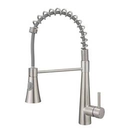Fapully Fa-1082n Single Handle Pull Down Sprayer Kitchen Faucet With Brushed Nickel Finish