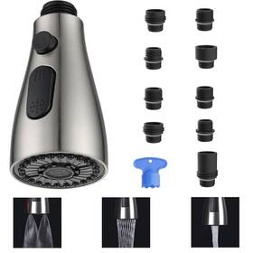 Fat-cattie 764379563091 Kitchen Faucet Sprayer Head - Pull Down Spray With 9 Adapters Fo