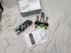 195157 Faucet Constructor 4 Inch Centerset Double Handle Low-arc Bathroom In Brushed Nic