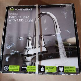 21-b42-wyhw-z Faucet Homewerks #21-b42-wyhw-z Chrome Bath With Led Light New