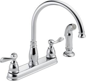 Faucet 744759164926 Windemere Chrome Kitchen With Side Sprayer Two-handle 4-hole Installation