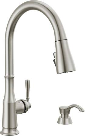 Faucet Company 445043261286 Capertee Brushed Nickel Kitchen With Soap Dispenser Fauce