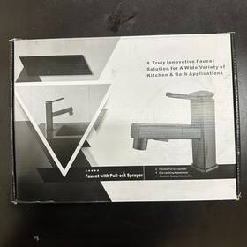 H3400p Faucet Vessel Sink Pull Down Sprayer Stainless Steel Single Lever - Black