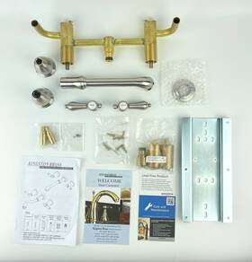 Ks7128bal Faucet Kingston Brass Two-handle Wall Mount Bathroom Brushed Nickel