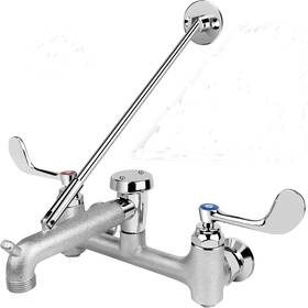 Pv-sw001r Faucet Commercial Mop With Wrist Blades And Vacuum Breaker - 8 Inch Wall Mount