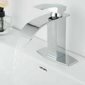 Sho963 Faucet Waterfall Spout Bathroom 3holes Single Handle Basin Vanity Sink Mixer Tap