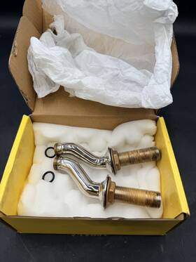 U.6793-pn-2 Faucet Perrin And Rowe Ionian Pair Of Dm Unions For Bridge Polished