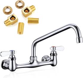 Kf5100c Favorpo Wall Mount Faucet 8 Inches Center Commercial Kitchen 12 Swivel