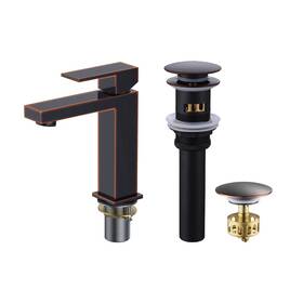Fine Fixtures 739802097740 Modern Single Hole Bathroom Sink Faucet With Antique Bronze