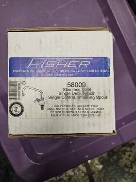 58009 Fisher Ss Deck Mount Faucet With 6 Inch Swing Spout
