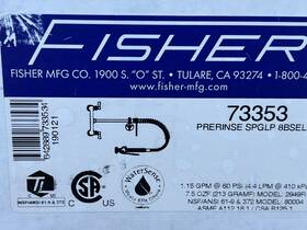73353 Fisher - Stainless Steel Pre-rinse Wall Mount Faucet New Incomplete