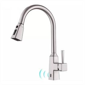 Cc-0003-bn Flg Touchless Pull Down Kitchen Faucet With Sprayer Brushed Nickel Sink 1