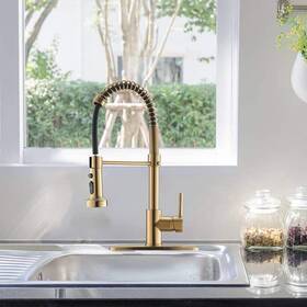 Cc-0021-bg Flg Single-handle Commercial Kitchen Sink Faucet With Pull Down Sprayer