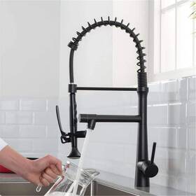 Cc-0033-mb Flg Pull Down Kitchen Sink Faucet 22 Inch Deck Mount Ceramic Residential Matte Black