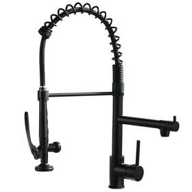 Cc-0044-mb Flg Pull Down Kitchen Sink Faucet Residential Ceramic Matte Black With Sprayer