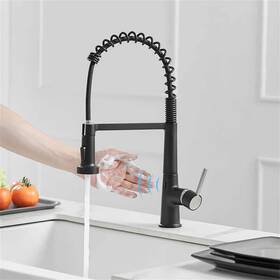 Cc-0054-mb Flg Single Handle Touchless Pull Down Kitchen Sink Faucet With Sprayer Commercial In