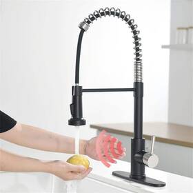Cc-0132-b Flg Cc-0132-b&n Single Handle Touchless Stainless Steel Pull Down Sprayer Kitchen Faucet With In
